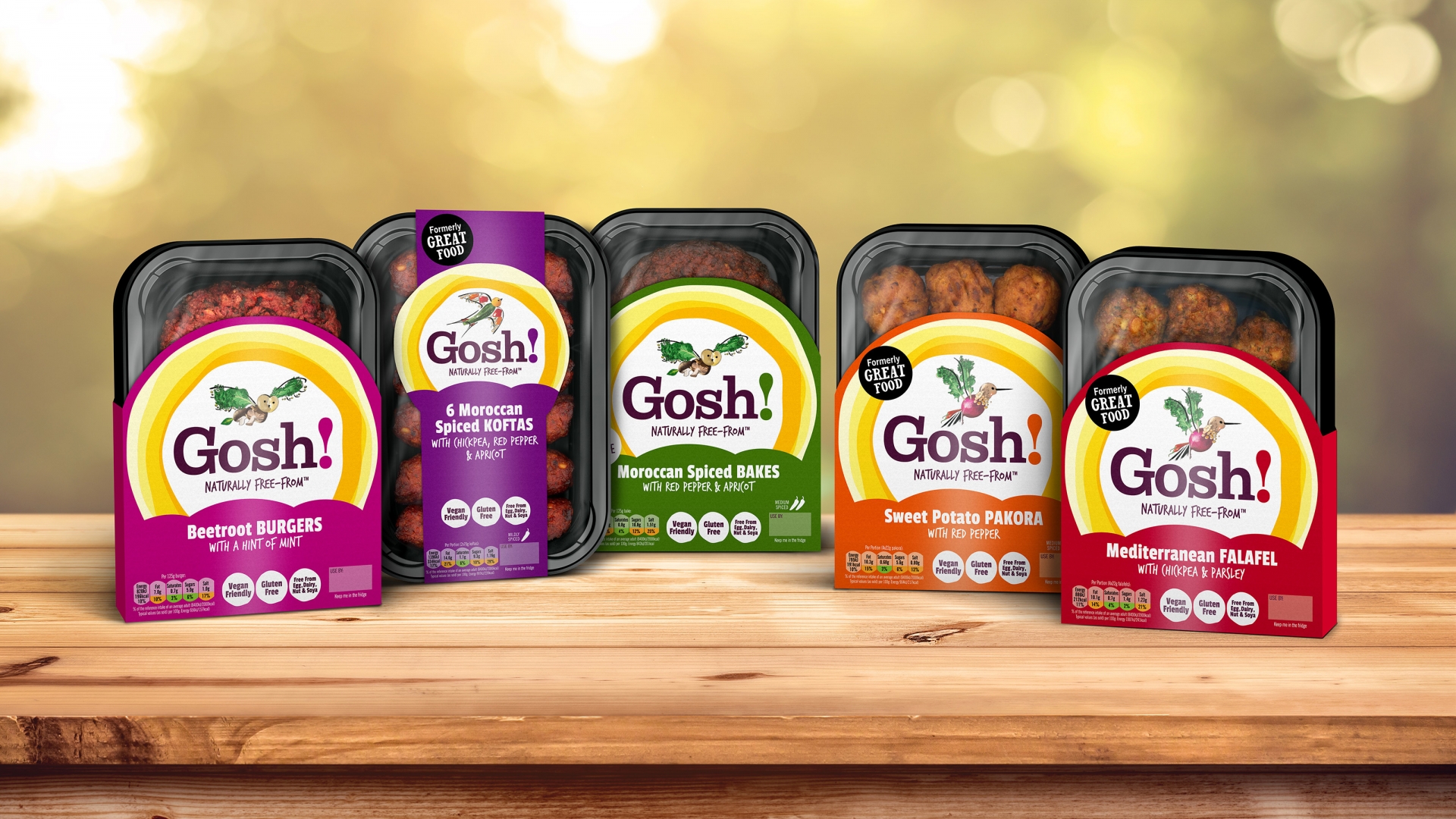 Gosh! product range packaging and brand application
